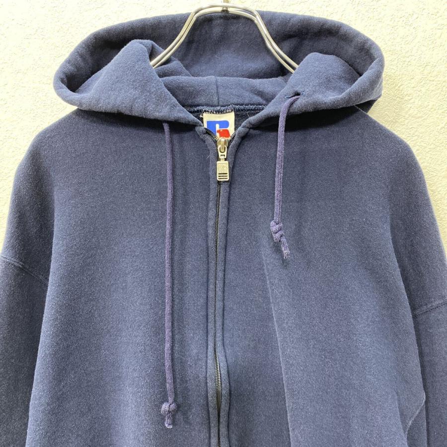 90s RUSSELL ATHLETIC ジップフーディー L ネイビー ラッセル