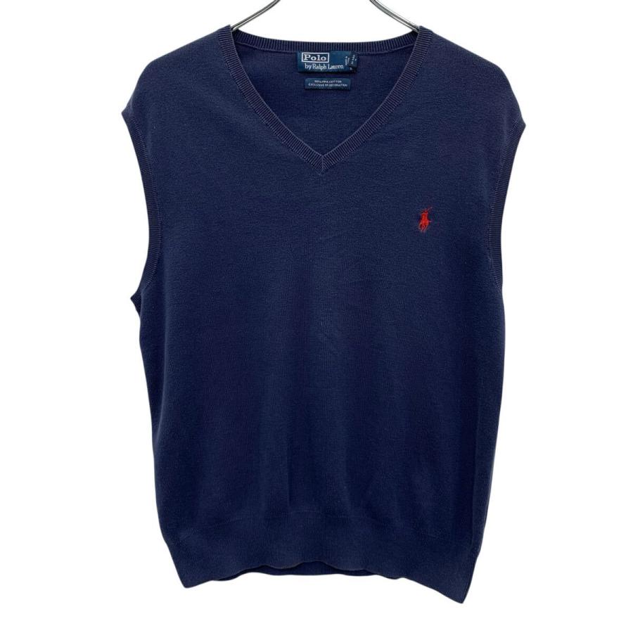90s Polo by Ralph Lauren コットンニットベスト L 90s Polo by Ralph Lauren コットンニット ニットベスト L ネイビー