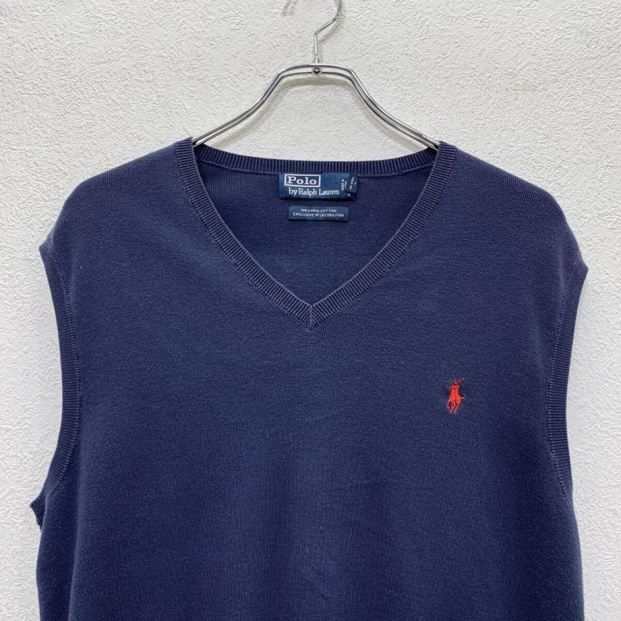 90s Polo by Ralph Lauren コットンニットベスト L 90s Polo by Ralph Lauren コットンニット ニットベスト L ネイビー