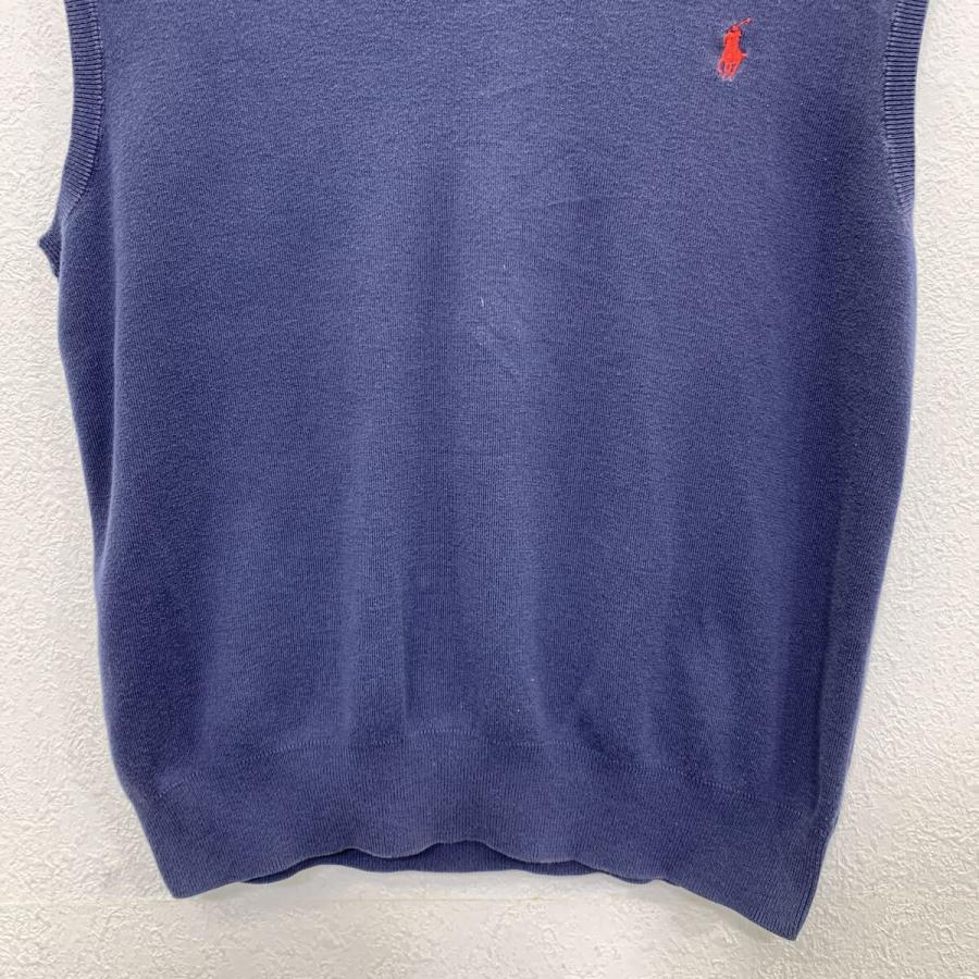 90s Polo by Ralph Lauren コットンニット ニットベスト L ネイビー