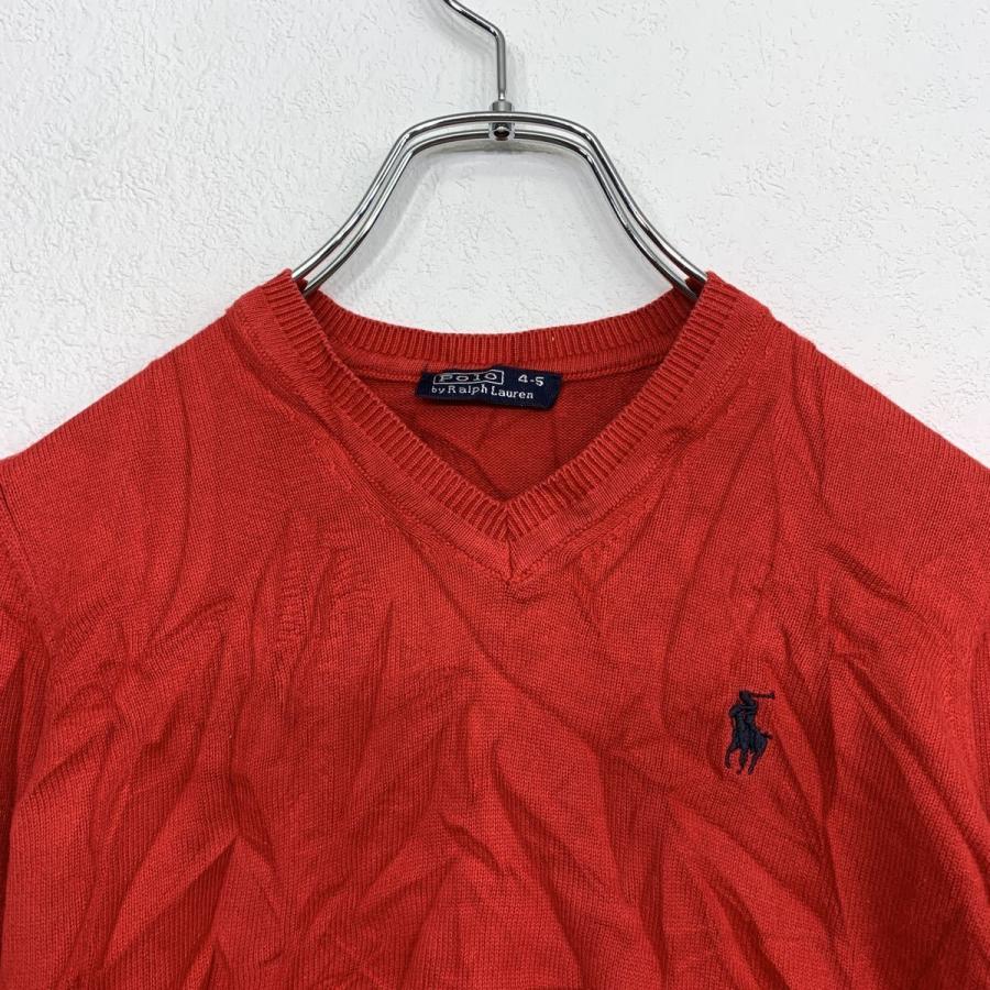 Polo Ralph Lauren コットン ニットセーター サイズ表記 4-5 レッド  