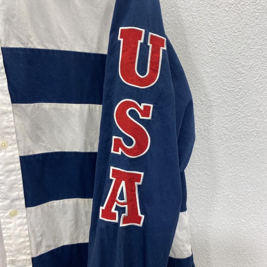 稀少デザイン 最高のバック刺繍 トミーヒルフィガー マルチカラー ラガーシャツ TOMMY HILFIGER - 稀少デザイン 最高のバック刺繍 トミー