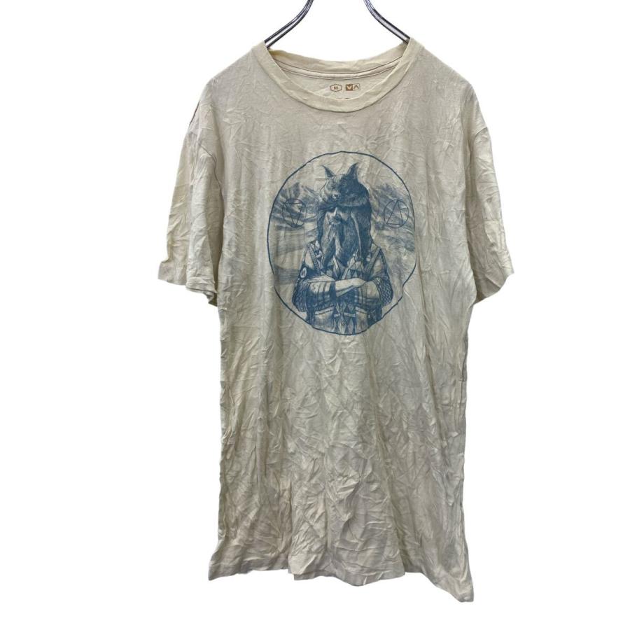 RVCA 半袖 プリント Tシャツ Mサイズ ルブカ オフホワイト 古着卸