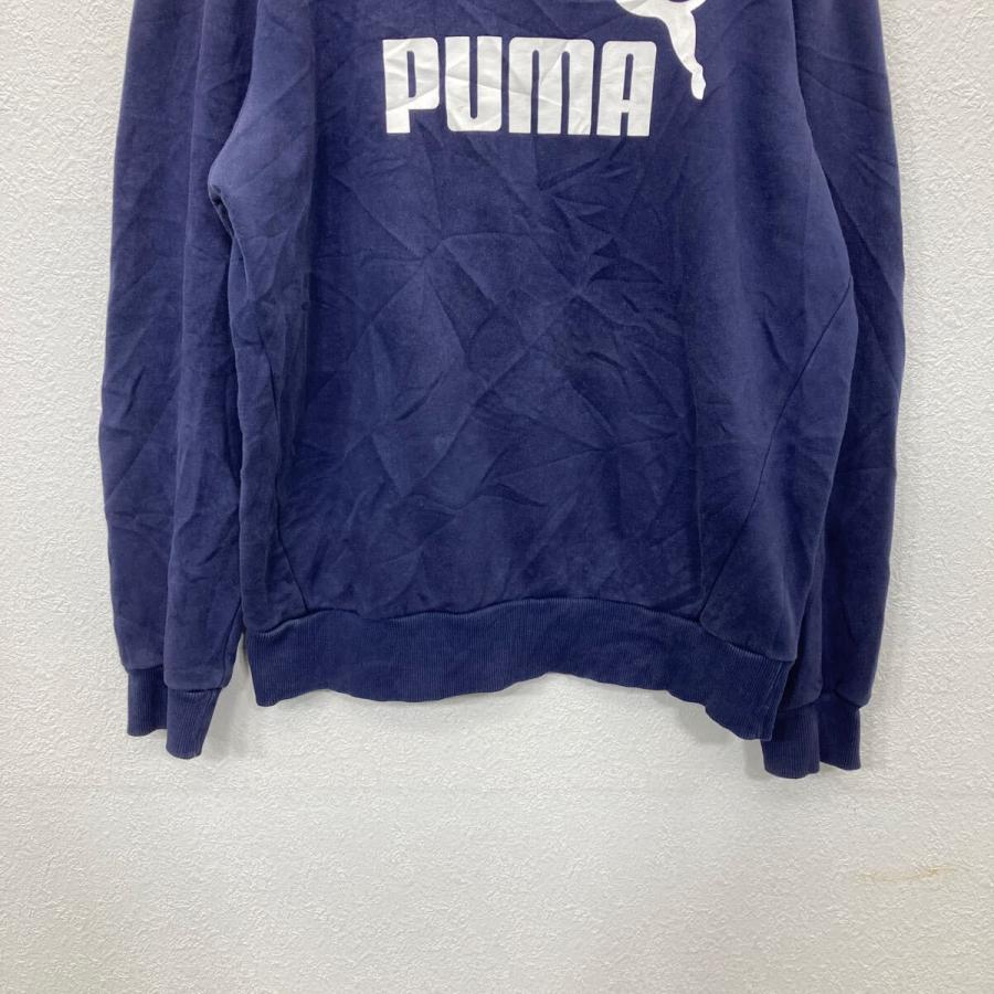 新品タグ付き PUMA スウェット ネイビーM PUMA プリントスウェット トレーナー Mサイズ プーマ ネイビー 古着卸