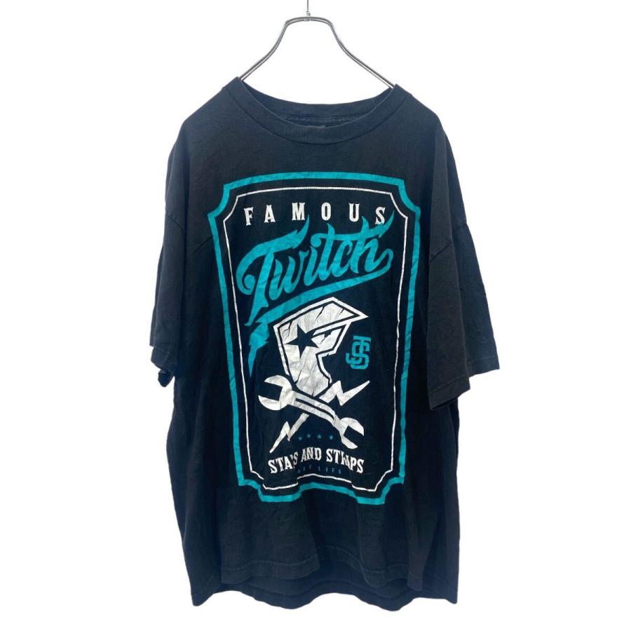 FAMOUS ロゴTシャツ プリントTシャツ フェイマス XL サイズ ブラック