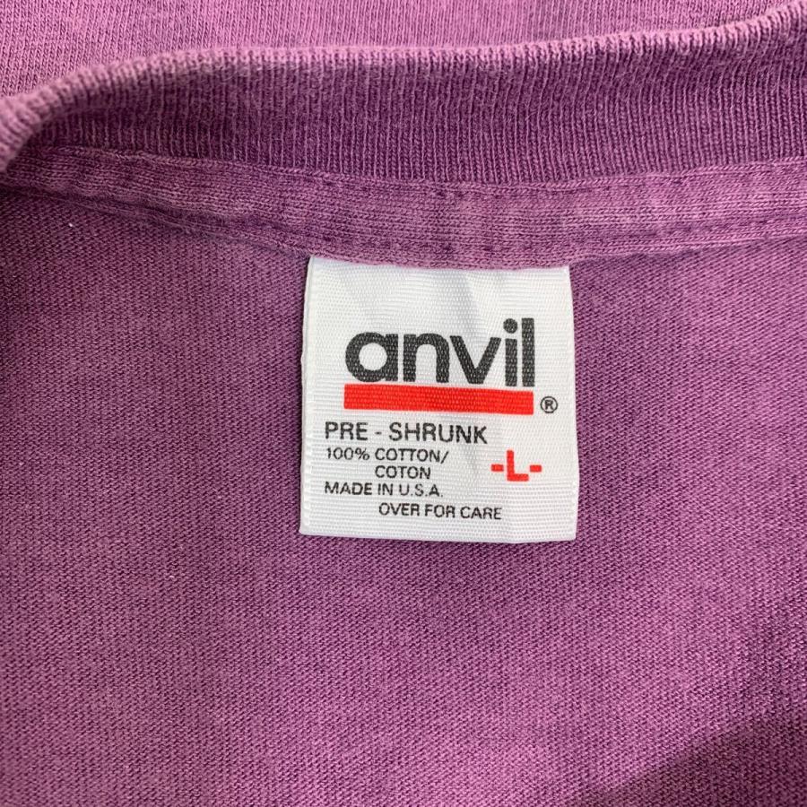 anvil 半袖 プリント Tシャツ Lサイズ アンビル パープル コットン 