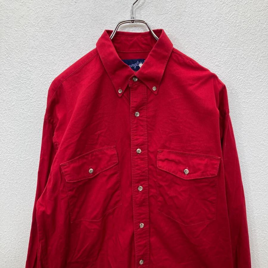 Wrangler 長袖 シャツ Lサイズ ラングラー 胸ポケット レッド 古着卸