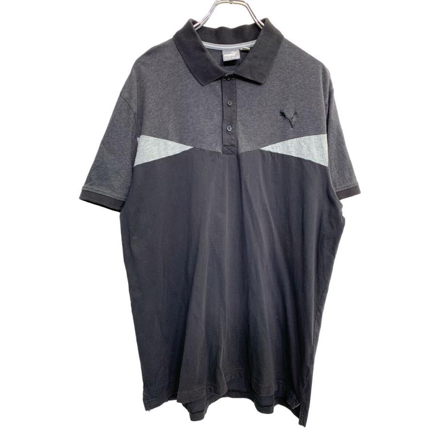 PUMA 半袖ポロシャツ XXLサイズ プーマ ビッグサイズ ブラック グレー 