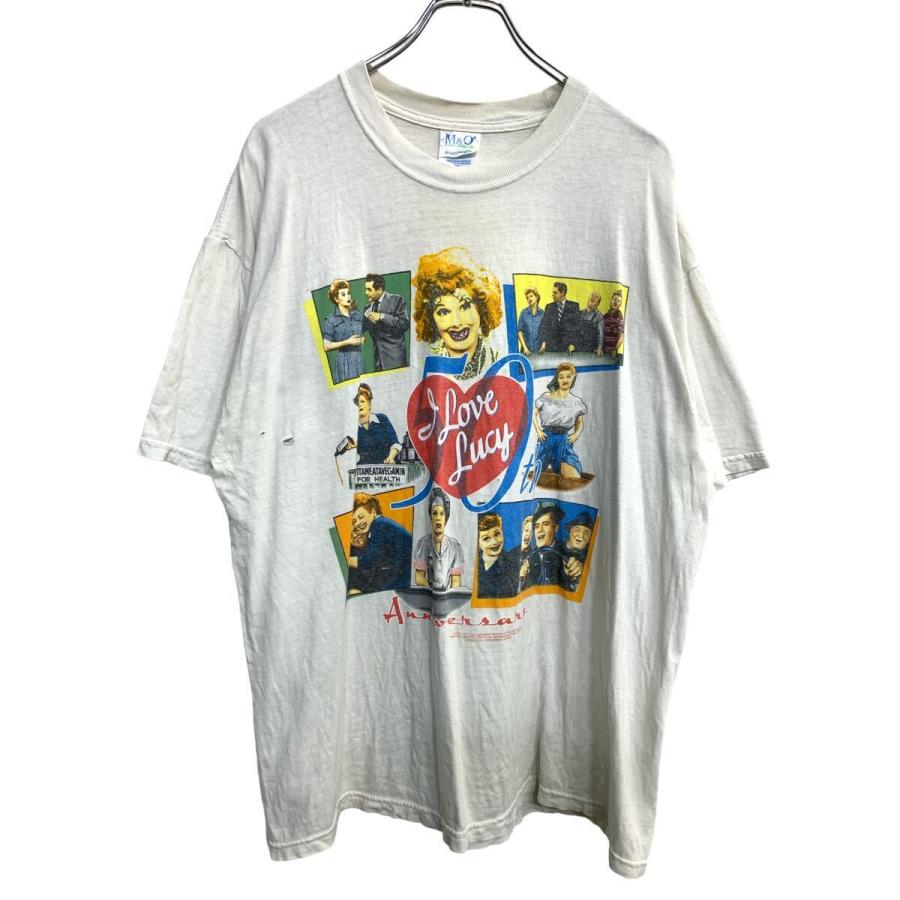 M&O Knits 半袖 プリント Tシャツ XLサイズ ホワイト コットン