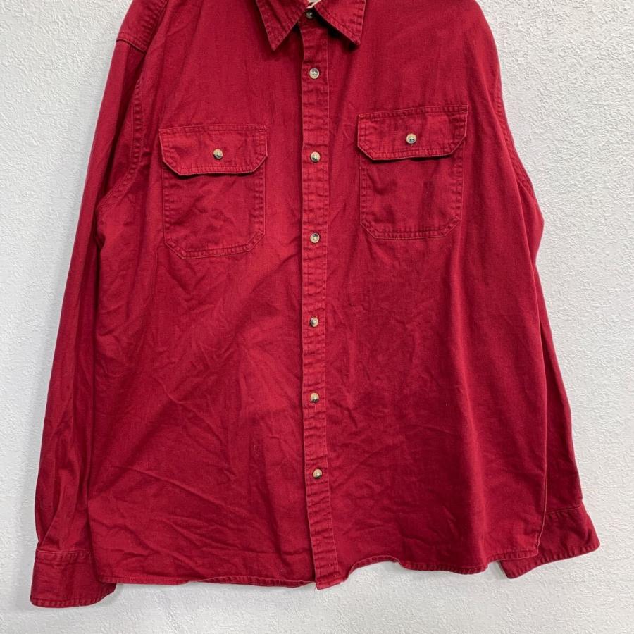 Wrangler 長袖シャツ Lサイズ ラングラー ワインレッド コットン 古着