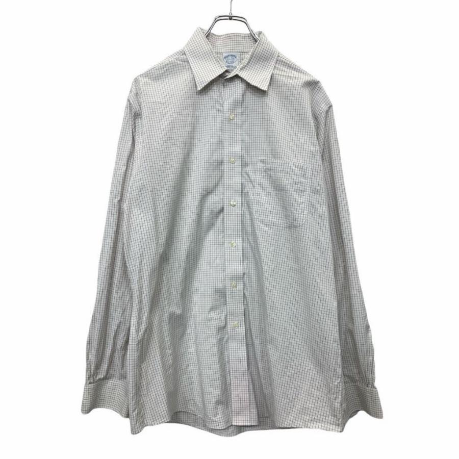 BROOKS BROTHERS 長袖 シャツ Mサイズ 胸ポケット チェック柄 スリム