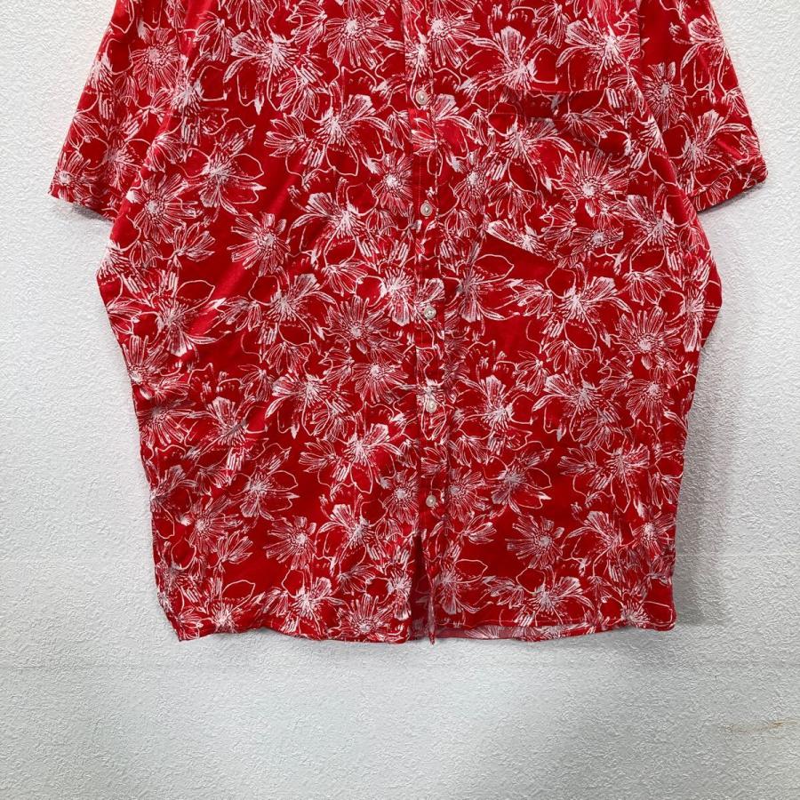 APT.9 半袖 シャツ Lサイズ 胸ポケット 総柄 アロハシャツ レッド 古着