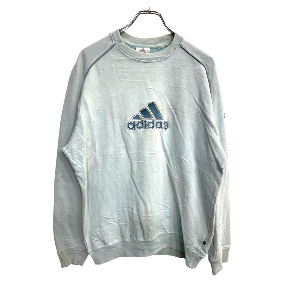 adidas スウェット トレーナー Mサイズ アディダス ライトブルー 古着