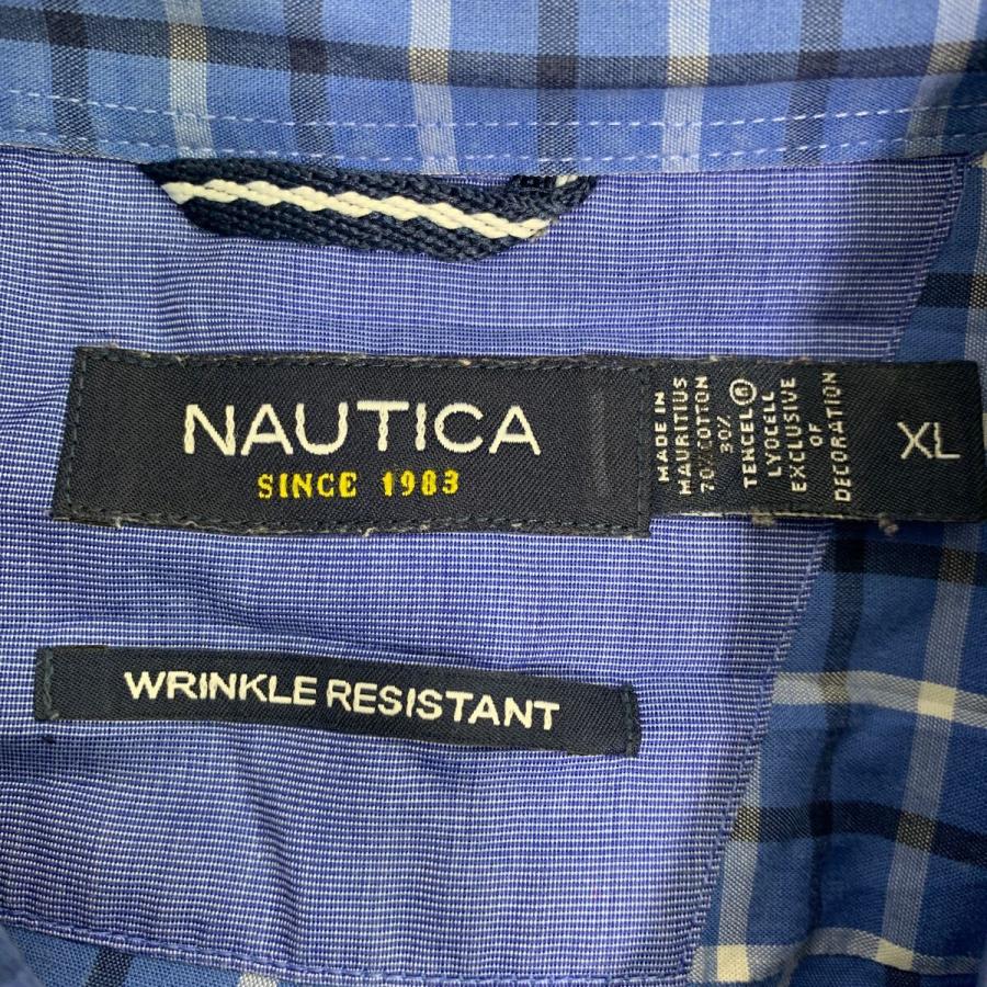 NAUTICA 長袖 チェックシャツ XLサイズ ノーティカ ボタンダウン