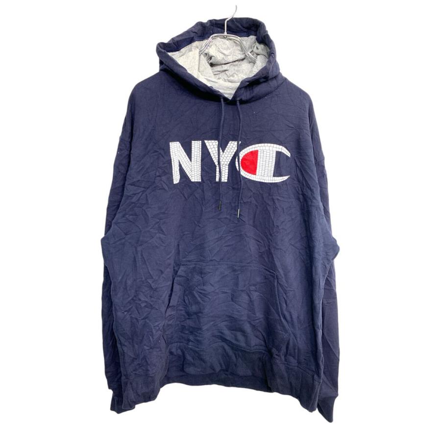 Champion ロゴ スウェット パーカー XLサイズ チャンピオン ネイビー  