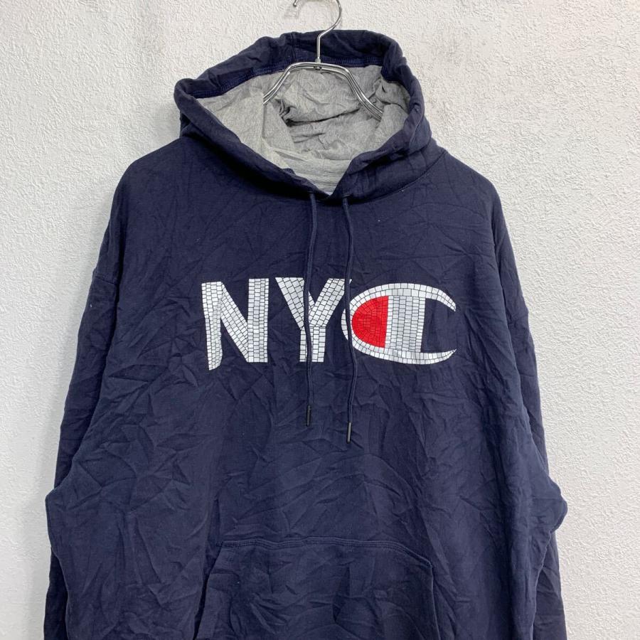 Champion ロゴ スウェット パーカー XLサイズ チャンピオン ネイビー 