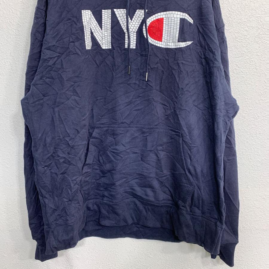 Champion ロゴ スウェット パーカー XLサイズ チャンピオン ネイビー  