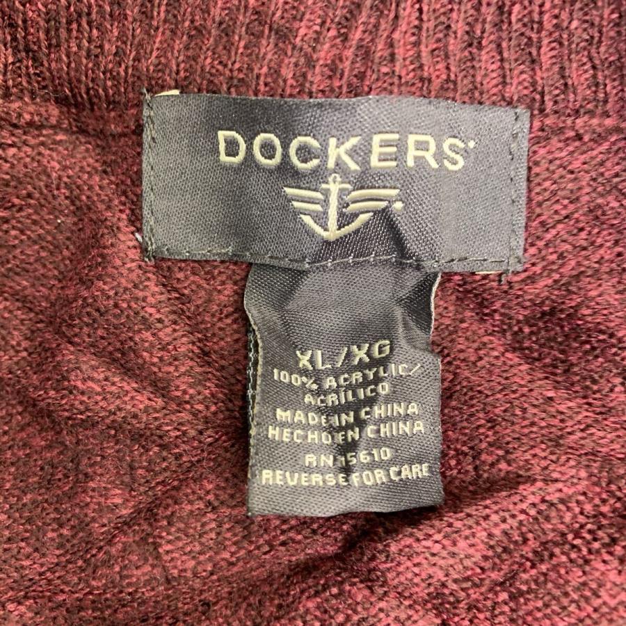 DOCKERS ニットベスト XLサイズ ドッカーズ ワインレッド アクリル 