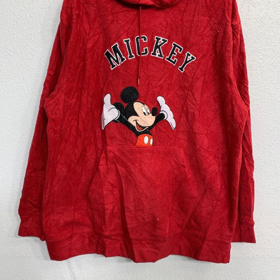 Disney ディズニー　フリースパーカー　ミッキーマウス　ビッグ刺繍 Disney キャラクター フリース パーカー Lサイズくらい ディズニー