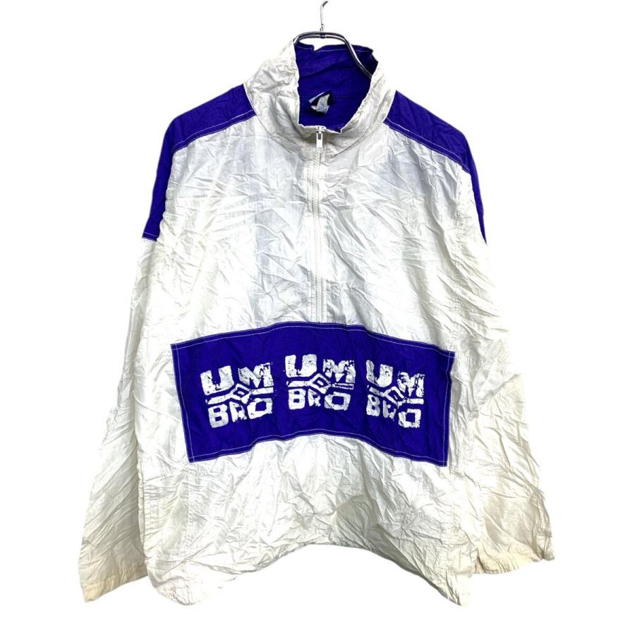 UMBRO ナイロンジャケット Mサイズ アンブロ ハーフジップ ホワイト