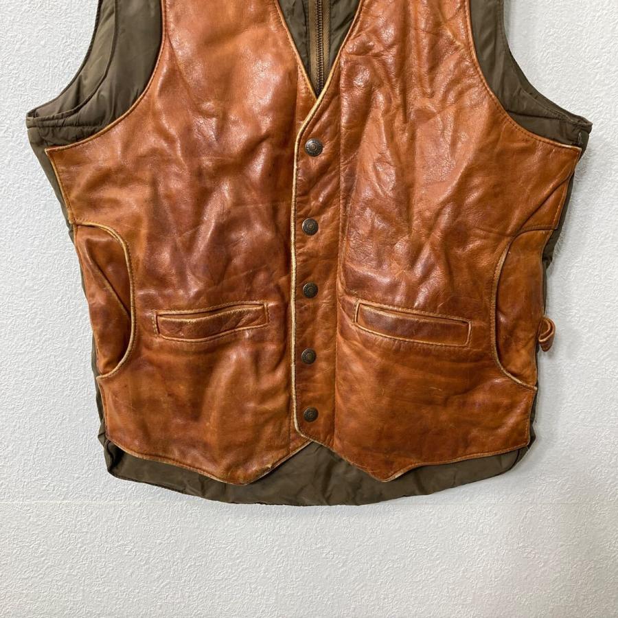 Schott ダウンベスト Sサイズ サイズ表記36 ショット レザー TALON