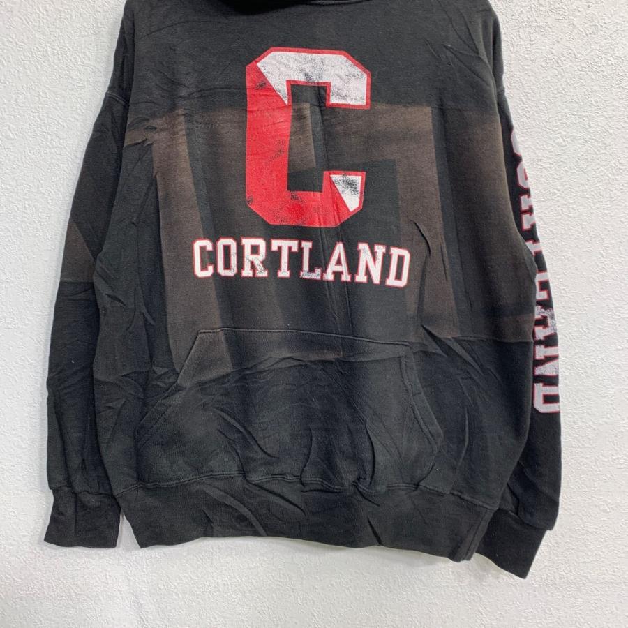 Cortland プリント スウェット パーカー Mサイズ ブラック USA製 古着