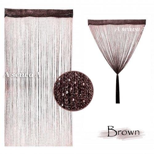 1000円ポッキリ 送料無料 キラキラ ラメ入り ひものれん 間仕切り のれん 目隠し カーテン 全15色 ブラウン 1000yen Stringcurtain Brown 人生豊穣 じんせいほうじょう 通販 Yahoo ショッピング