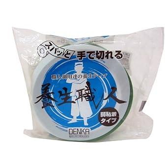 デンカ　養生職人　緑　幅50mm×長25m　#650　マスキングテープ(30巻入り)