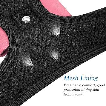 FUNAT ラインストーン付き反射犬用ハーネス， かわいいキラキラしたネクタイ犬のハーネス犬の鎖，(ピンク) 