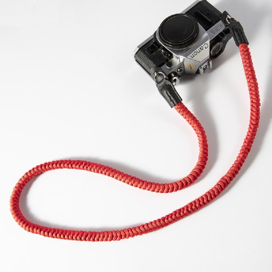 クライミングロープ カメラ用 直営ストア ネックストラップ 編込 A01650 当季大流行 レッド