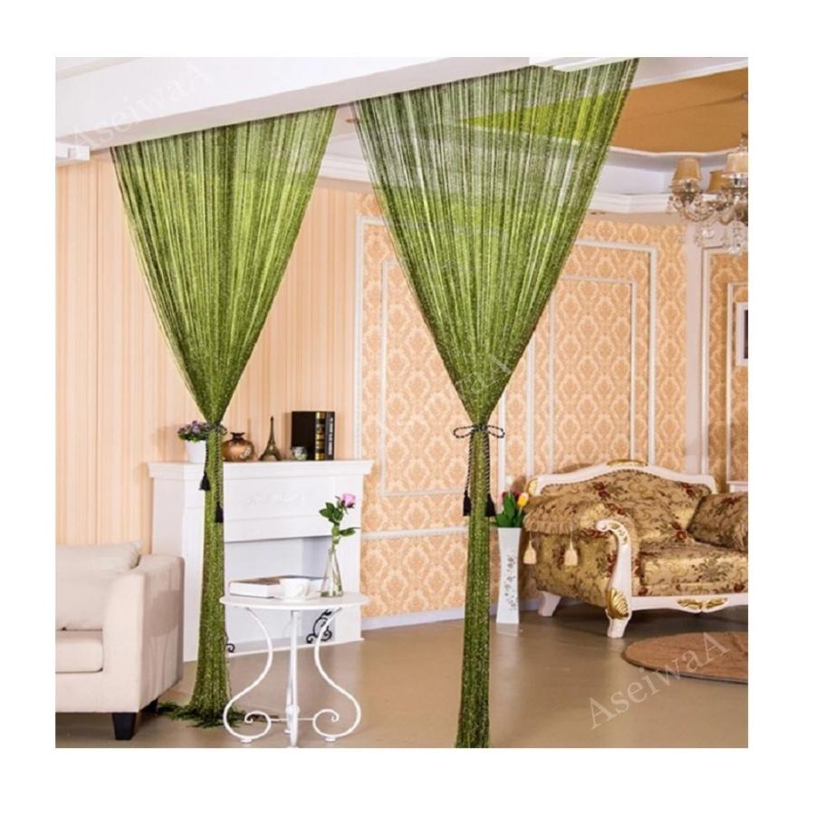 ひものれん 紐のれん ストリングカーテン 目隠し 間仕切り ロング丈 長さ調節可能 カーテン ひものれん 石なし グリーン Norenishinashi Green 人生豊穣 じんせいほうじょう 通販 Yahoo ショッピング