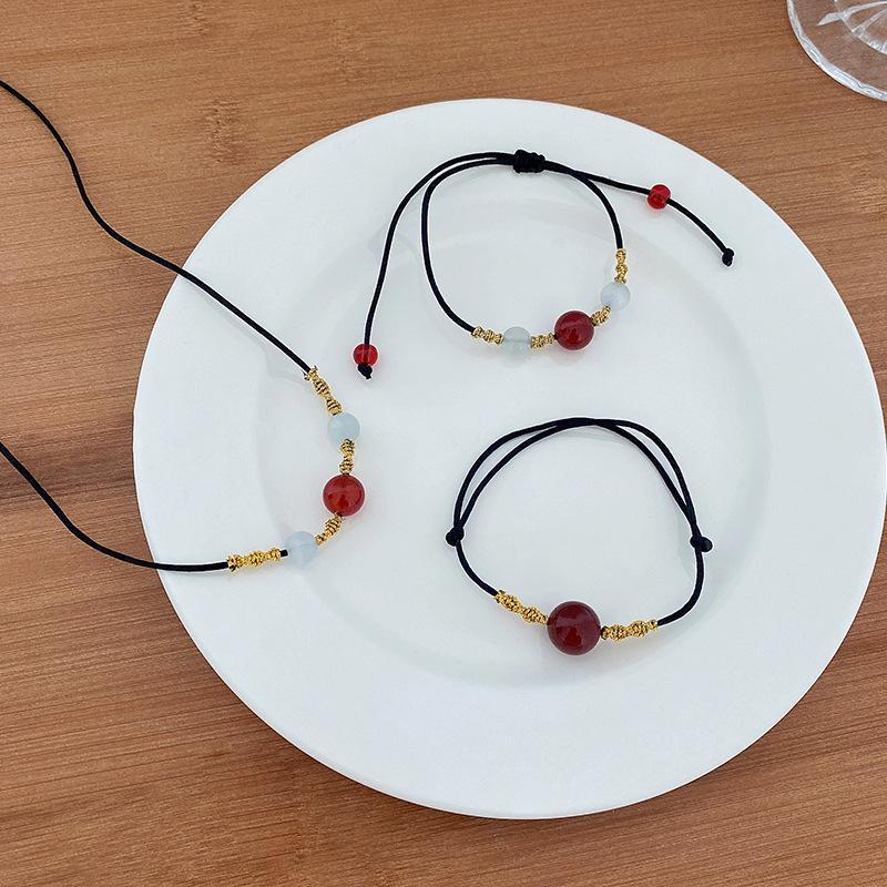 敬老の日 Tik Tok 爆金 赤瑪瑙 ネックレスブレスレット 女性 手串 招財 CC202308143605vpw27ストア 通販