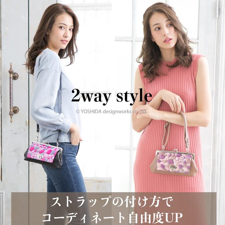 スマホショルダー ポーチ ポシェット がま口 2way 日本製 本革 薄型 軽い 軽量 レディース 大容量 お財布 付き 斜め掛け 横型 VREASON ブレアゾン ヴレアソン | VREASON | 12