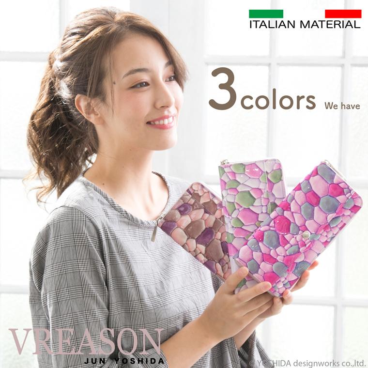 長財布 ラウンド ギャルソン レディース 財布 サイフ 日本製 本革 ジュエルレザー レザー 牛革 革 皮 ステンドグラス VREASON ヴレアゾン ブレアゾン | VREASON | 09