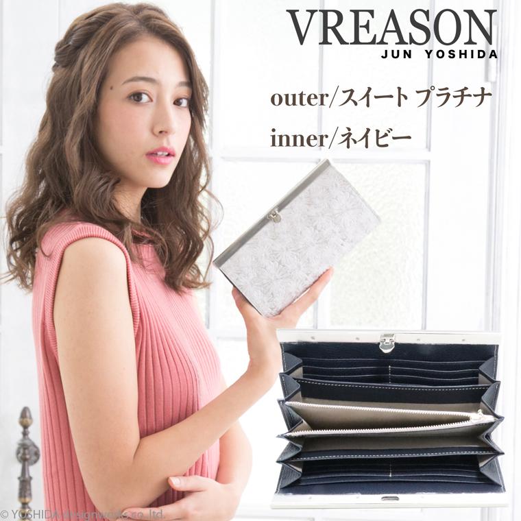 【 バーフレーム 長財布 】 レディース 財布 サイフ 日本製 国産 本革 デイジー 花柄 ゴールド クラッチ バッグ 口金 ガマ口 レザー 本革 VREASON ヴレアゾン | VREASON | 14