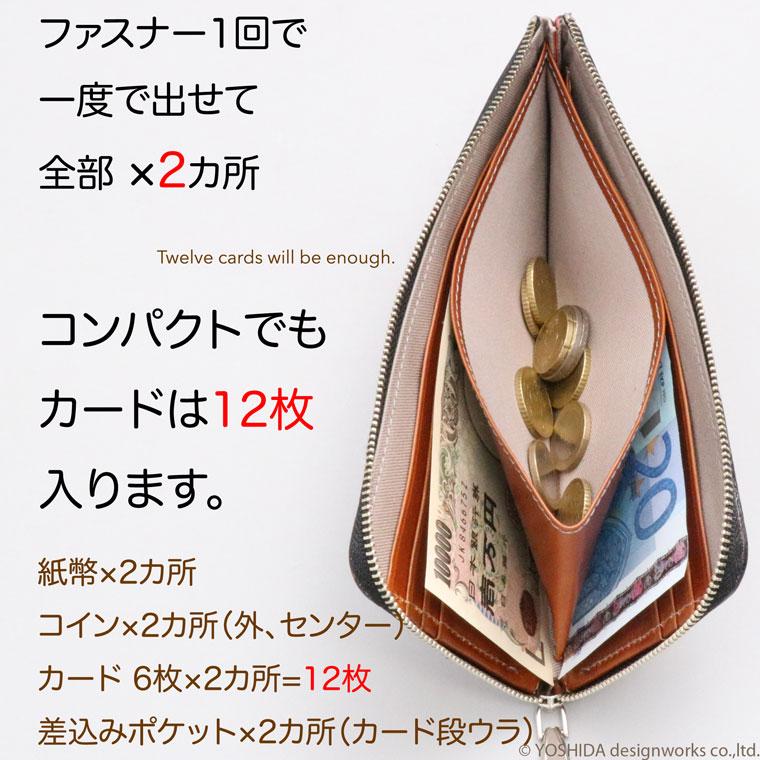 【 L字ファスナー 長財布 】 レディース 財布 サイフ  日本製 本革 ペッレ 本格レザー ミニ コンパクト レザー 薄い 薄型 スリム コンパクト VREASON ヴレアゾン | VREASON | 06