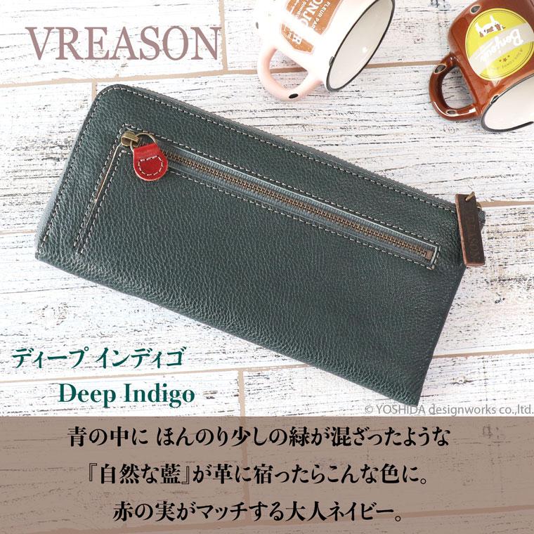 L字ファスナー 財布 レディース コンパクト 長財布 薄い 日本製 本革 ナチュラルレザー VREASON | VREASON | 15