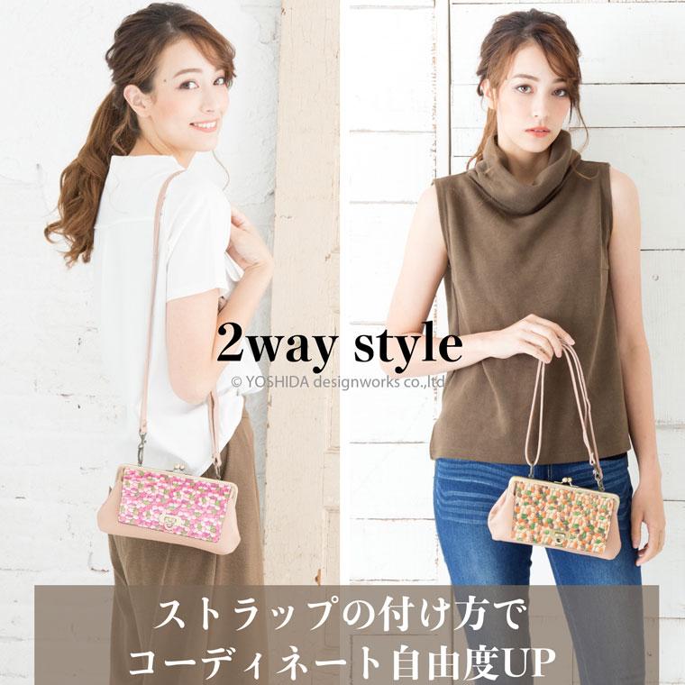 スマホショルダー ポーチ ポシェット がま口 2way 日本製 本革 薄型 軽い 軽量 レディース 大容量 お財布 付き 斜め掛け 横型 VREASON ブレアゾン ヴレアソン | VREASON | 09