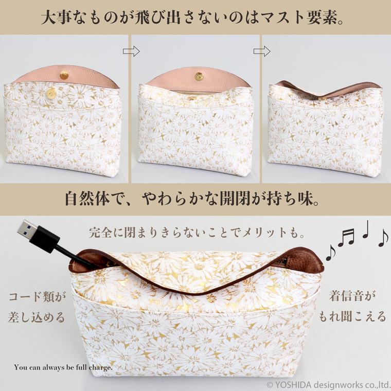 スマホショルダー ポーチ ポシェット デイジー 2way 日本製 本革 薄型 軽い 軽量 レディース 大容量 お財布 付き 斜め掛け 横型 VREASON ブレアゾン ヴレアソン | VREASON | 17