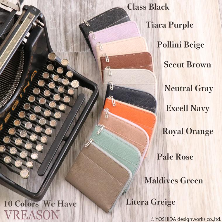 二つ折り財布 レディース ミニ 小さい L字ファスナー コンパクト 薄い 薄型 日本製 VREASON | VREASON | 13