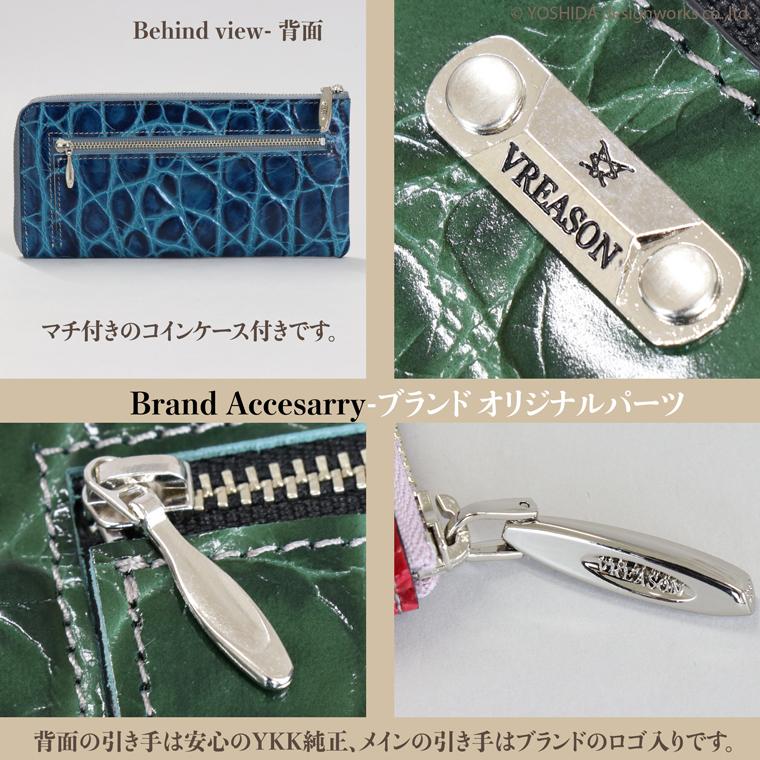 長財布 レディース 財布 多機能 使いやすい L字 日本製 本革 ガウチョ クロコ ミニ コンパクト スリム レザー VREASON | VREASON | 20