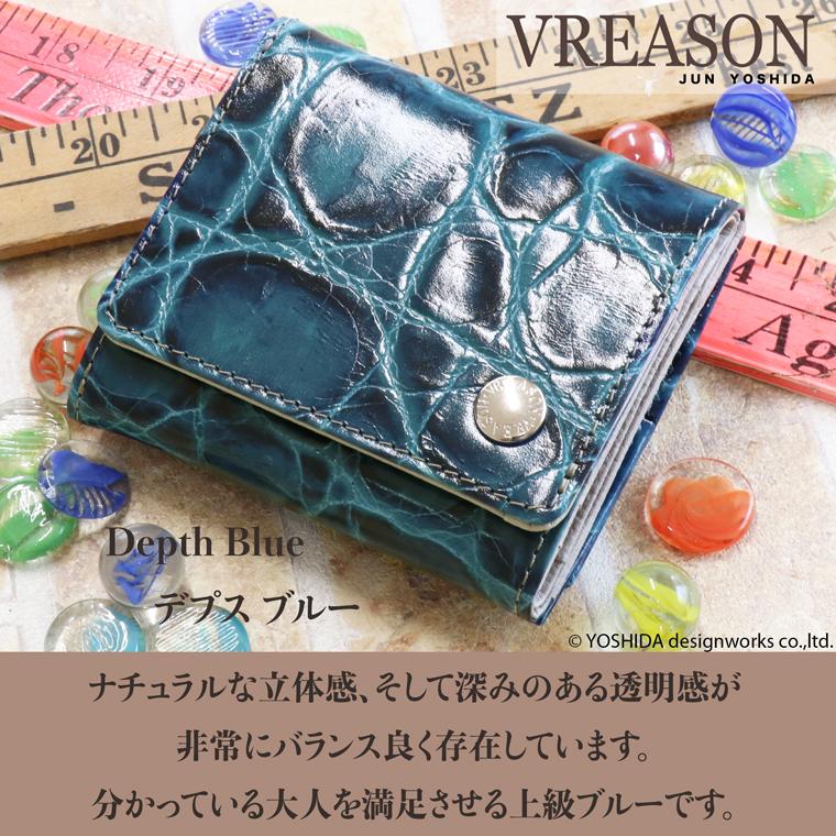 【 三つ折り財布 】  折り財布 折財布 レディース 財布 サイフ 三つ折り ミニ 日本製 本革 クロコ ワニ レザー ミニ 小さい 小さな 牛革 革 VREASON ヴレアゾン | VREASON | 08