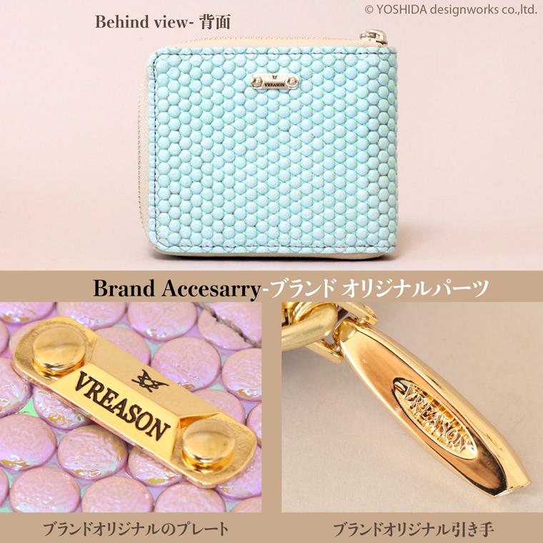【 ラウンド ギャルソン 折り財布 】 レディース サイフ 二つ折り 財布 ミニ 日本製 本革 ブランカ 水玉 レザー 牛革 革 コンパクト 便利な VREASON ヴレアゾン | VREASON | 16