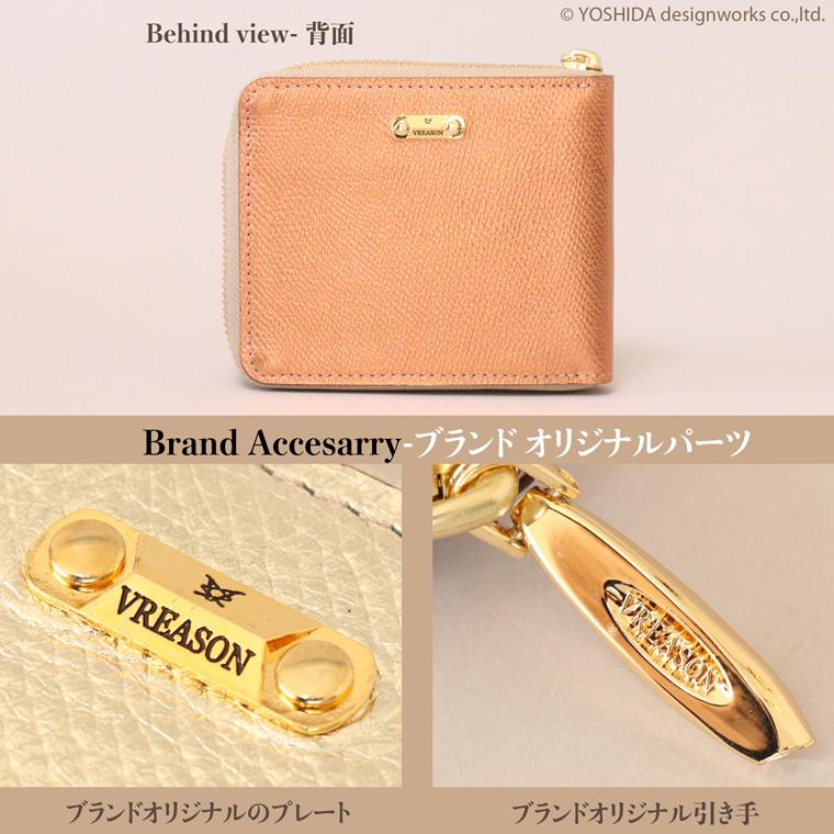 【 ラウンド ギャルソン 折り財布 】 レディース サイフ 二つ折り 財布 ミニ 日本製 本革 リアーノ レザー 牛革 革 コンパクト 便利な VREASON ヴレアゾン | VREASON | 18