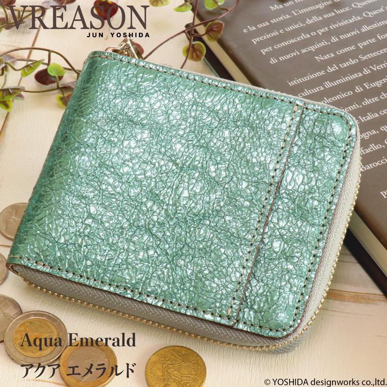 【 ラウンド ギャルソン 折り財布 】 レディース サイフ 二つ折り 財布 ミニ 日本製 本革 ラミーナ レザー 牛革 革 コンパクト 便利な VREASON ヴレアゾン | VREASON | 08