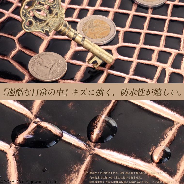 【 L字ファスナー 長財布 】 日本製 本革 ブロンズクロコ クロコ クロコダイル ワニ レディース レザー 牛革 革 財布 スリム 薄い VREASON ヴレアゾン | VREASON | 06