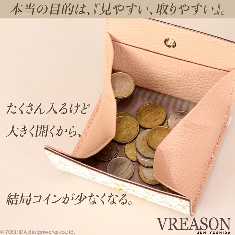 【 ボックス ミニ 財布 】 折り財布 折財布 日本製 本革 デイジー レディース レザー 牛革 コンパクト 薄い スリム 小さい ミャッシュレス VREASON ヴレアゾン | VREASON | 14