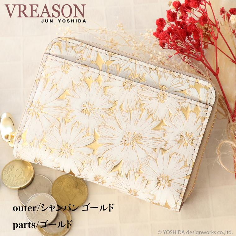 【 じゃばら ラウンド 折り財布 】 日本製 本革 デイジー レディース レザー 牛革 財布 折財布 使いやすい ギャルソン コンパクト 小さな 小さい ミニ VREASON | VREASON | 09