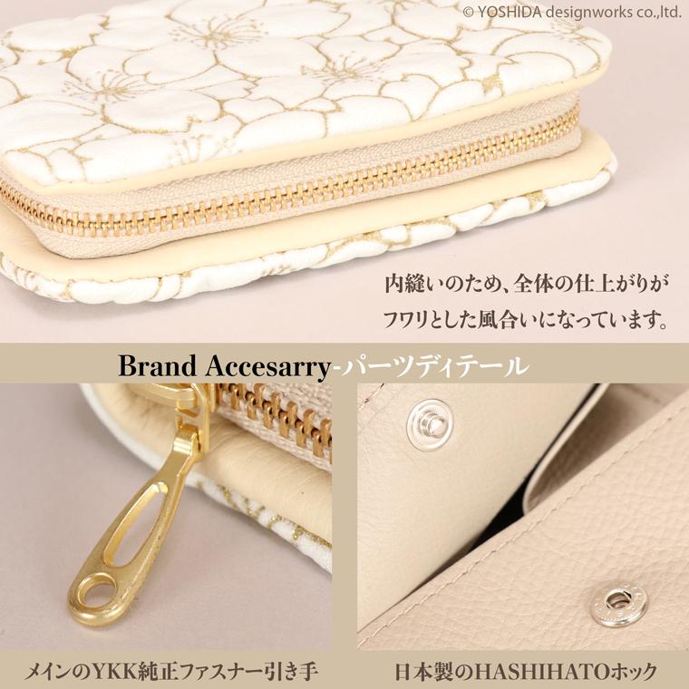 【 ラウンド ギャルソン 折り財布 】 日本製 本革 本革 財布 レディース レザー 牛革 折財布 折り財布 ミニ 軽い コンパクト 桜 サクラ 花柄 VREASON ヴレアゾン | VREASON | 15