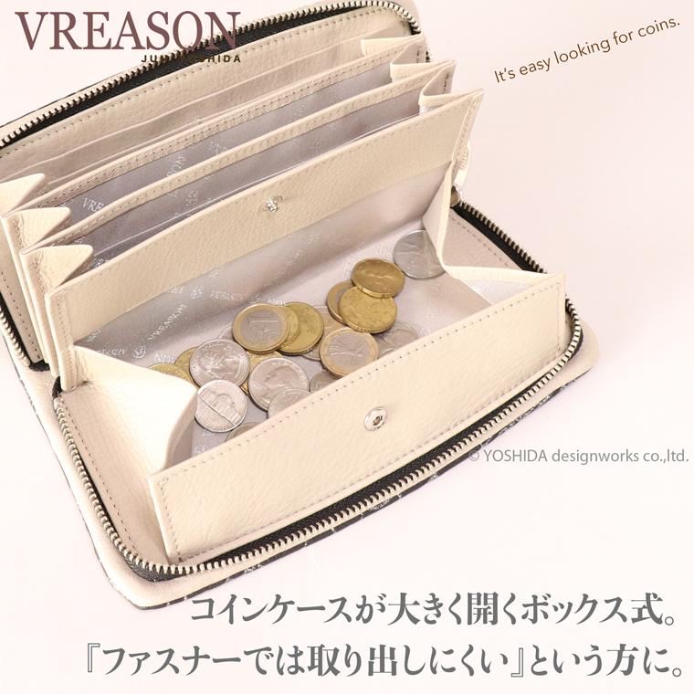 【 ラウンドファスナー 長財布 】 日本製 本革 サクラ 花柄 本革 財布 レディース レザー 牛革 財布 ソフトな 内縫い ゴールド シルバー VREASON ヴレアゾン | VREASON | 12